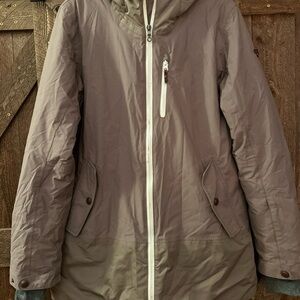 Roxy Bright Edition two tone XL Extra-Long fit Hooded Snowboard Ski Jacket